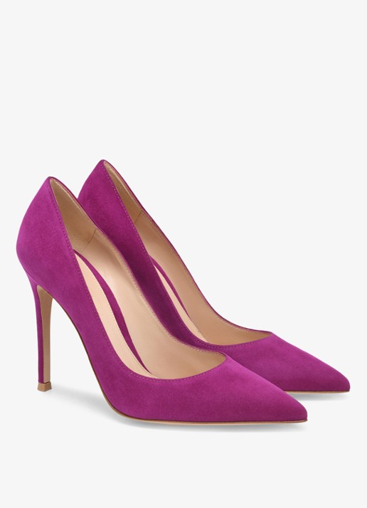 Gianvito Rossi Gianvito 105 pump van suède - voorkant 3 fuchsia