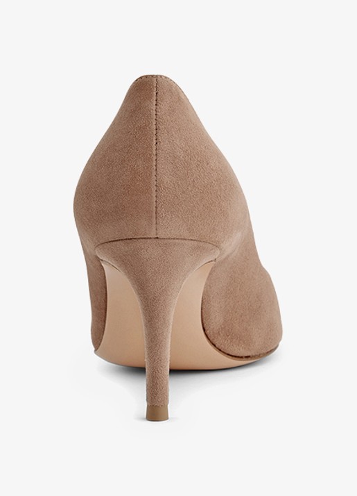 Gianvito Rossi Gianvito 70 pump van suède - achterkant beige