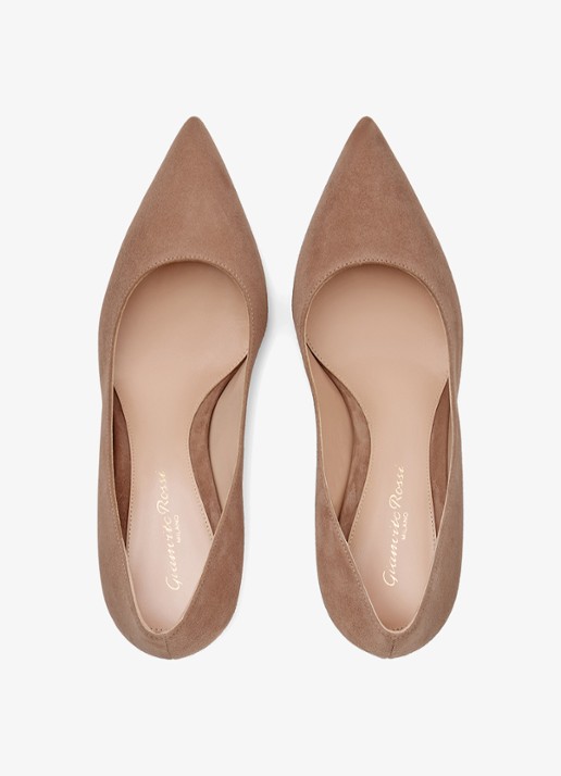 Gianvito Rossi Gianvito 70 pump van suède - detail 4 beige