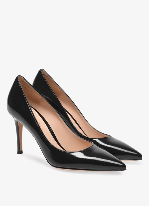 Gianvito Rossi Gianvito 85 pump van leer - voorkant 2 zwart