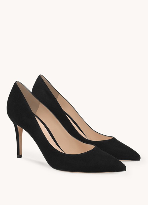 Gianvito Rossi Gianvito 85 pump van suède - voorkant 2 zwart