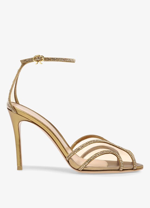 Gianvito Rossi Isabel sandalette met suède details en strass