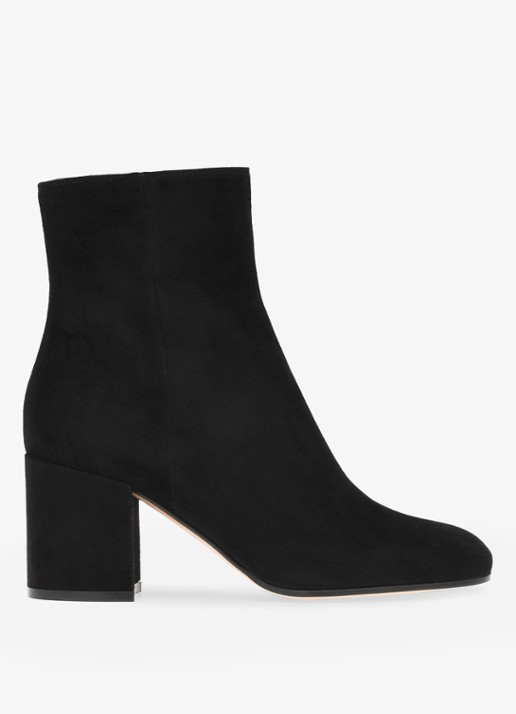 Gianvito Rossi Joelle enkellaarsje van suède - voorkant 3 zwart