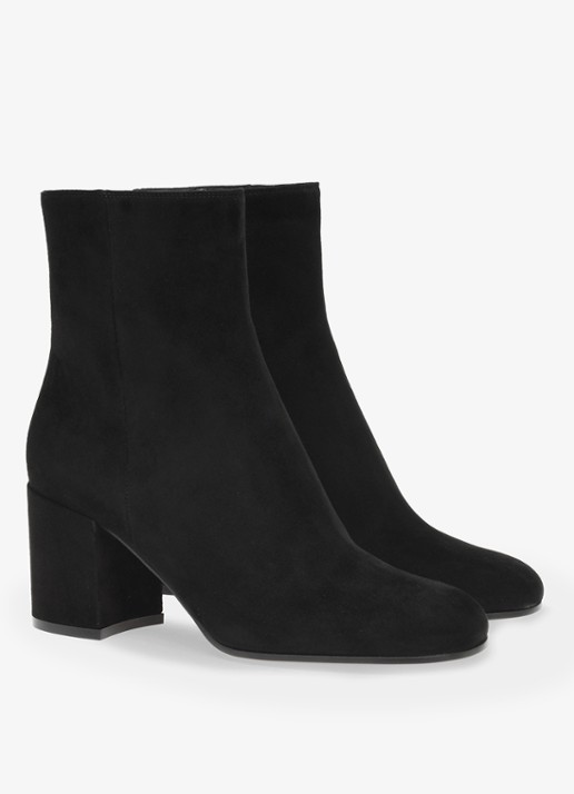 Gianvito Rossi Joelle enkellaarsje van suède - voorkant 4 zwart