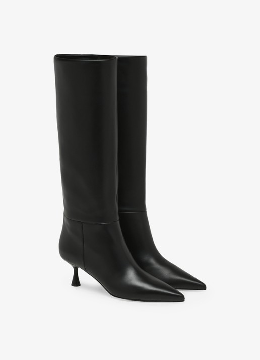 Gianvito Rossi Joyce overknee laars van kalfsleer - voorkant 4 zwart
