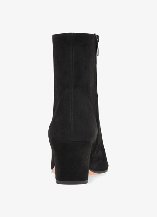 Gianvito Rossi Keinna Bootie 55 enkellaarsje van suède - achterkant 3 zwart