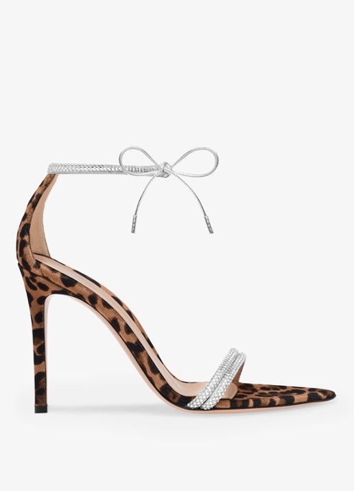 Gianvito Rossi Montecarlo sandalette met leren details en strass - voorkant 3 bruin