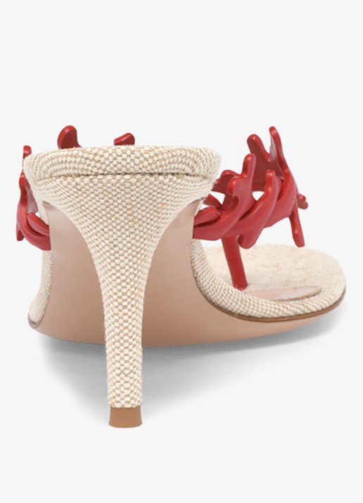 Gianvito Rossi Ocean Thong sandalette van leer - achterkant 3 rood