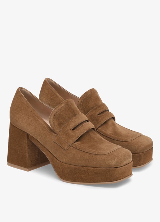 Gianvito Rossi Rouen 45 mocassin van suède - voorkant 3 bruin