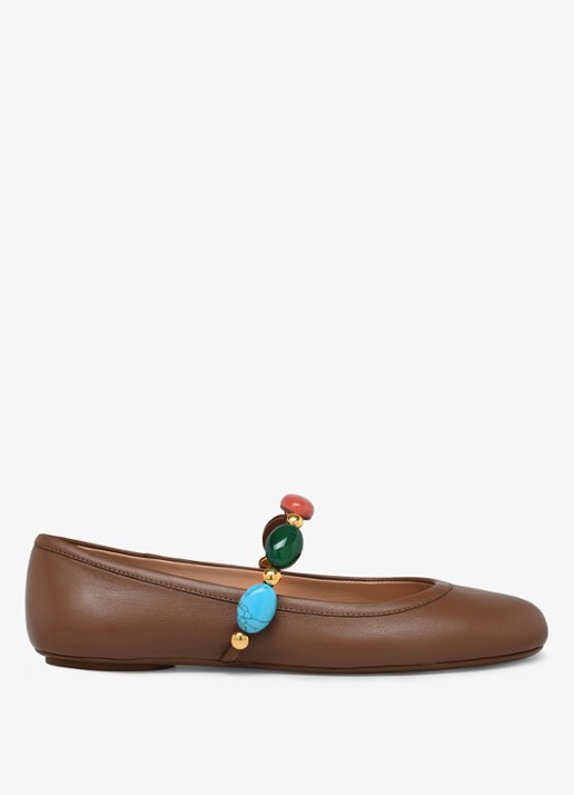 Gianvito Rossi Shanty Mary Jane ballerina van leer