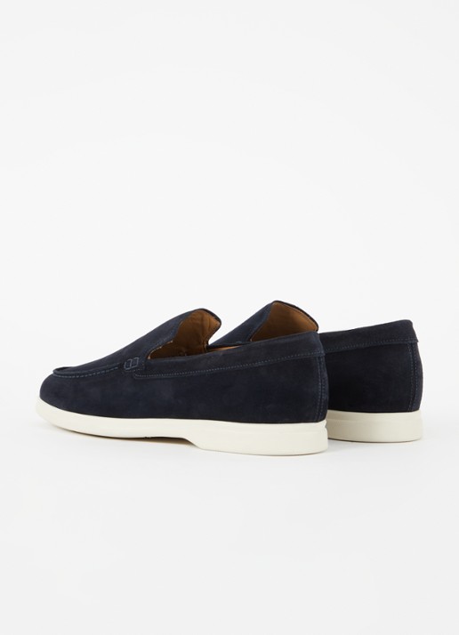 Giorgio Basic slip-on van suède - achterkant 9 donkerblauw