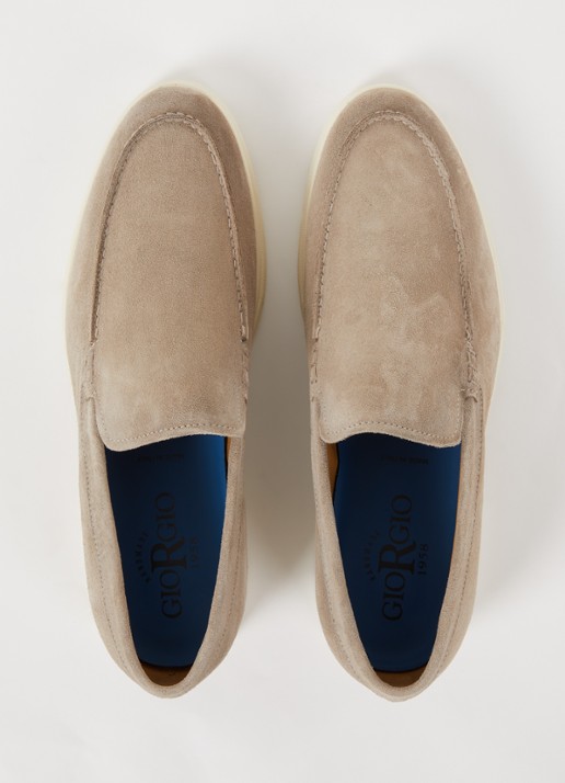 Giorgio Basic slip-on van suède - detail 3 zand