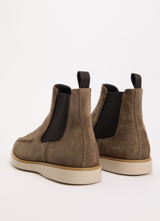 Giorgio Chelsea boot van suède - achterkant 5 taupe