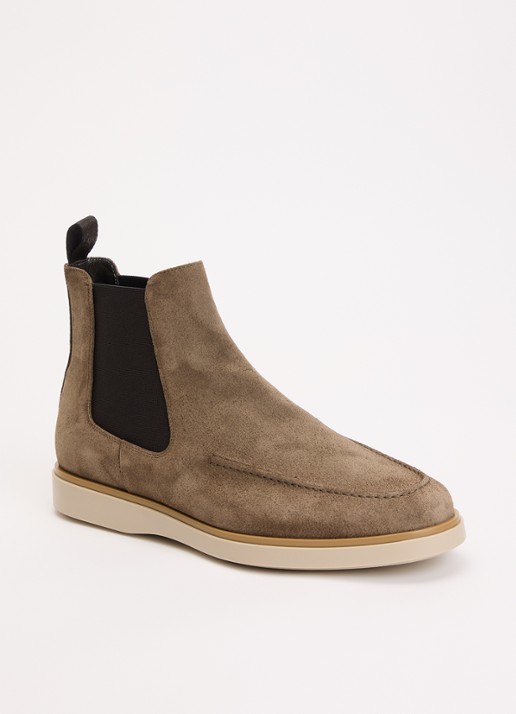 Giorgio Chelsea boot van suède - voorkant taupe