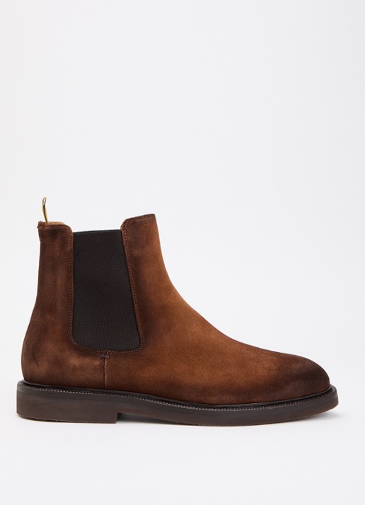 Giorgio Chelsea boot van suède - voorkant 4 cognac