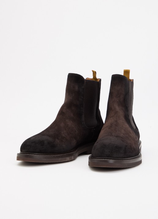 Giorgio Chelsea boot van suède - detail donkerbruin