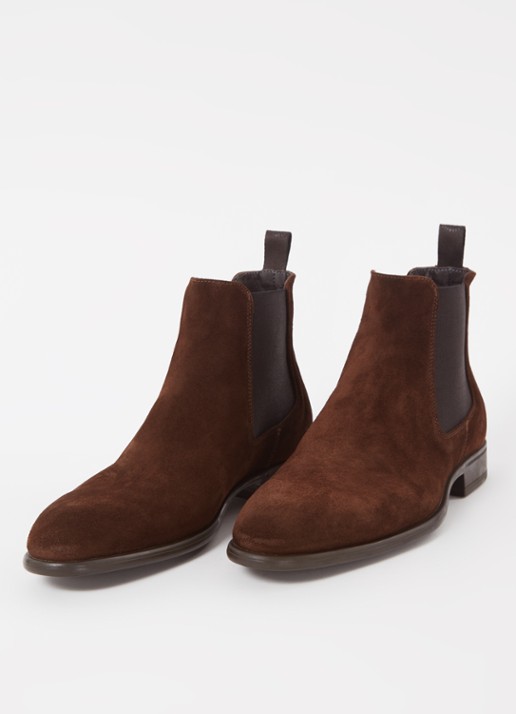 Giorgio Chelsea boot van suède  - detail 2 donkerbruin