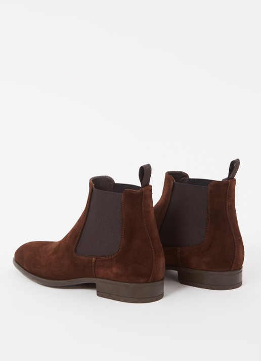 Giorgio Chelsea boot van suède  - detail 3 donkerbruin