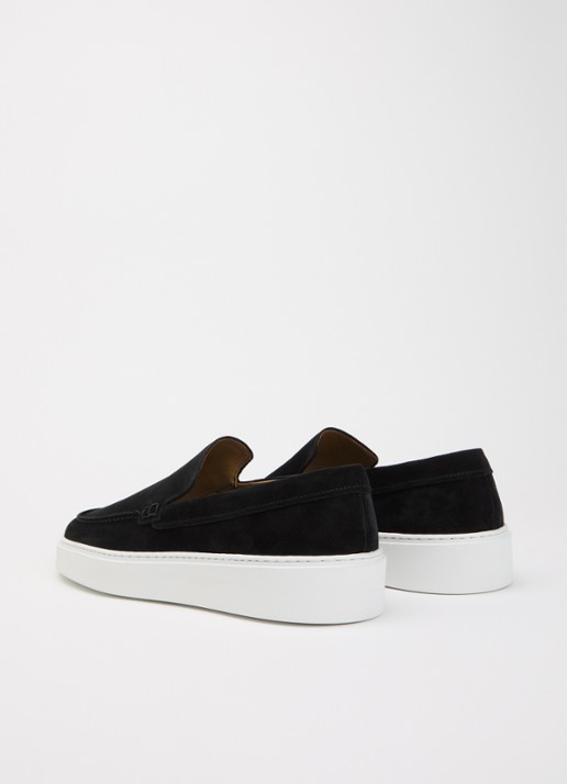 Giorgio Clean Cup slip-on van suède - achterkant 4 zwart