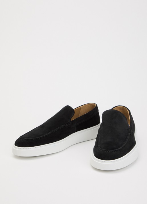 Giorgio Clean Cup slip-on van suède - detail zwart