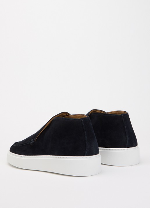 Giorgio Clean Cup slip-on van suède - achterkant donkerblauw
