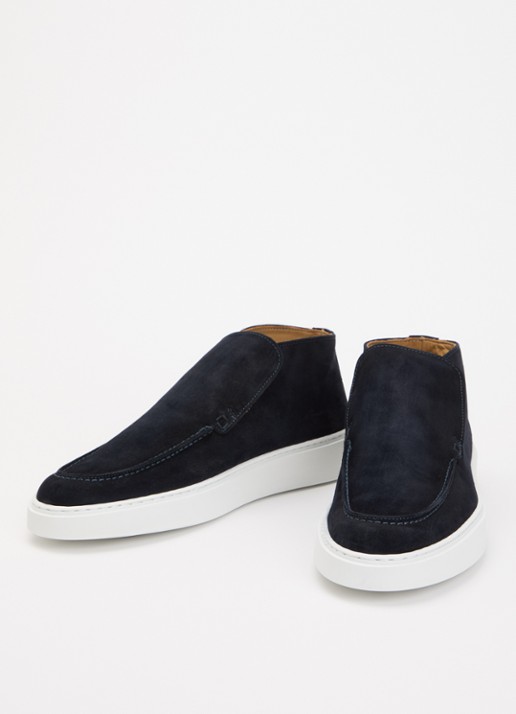 Giorgio Clean Cup slip-on van suède - detail 2 donkerblauw