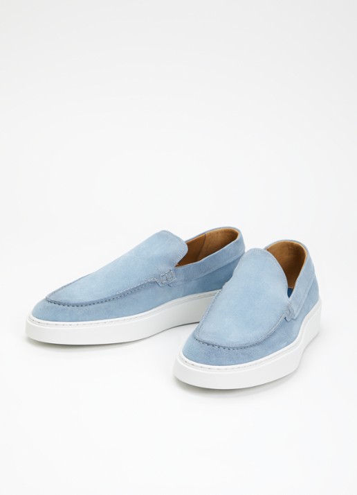 Giorgio Clean Cup slip-on van suède - detail 3 lichtblauw