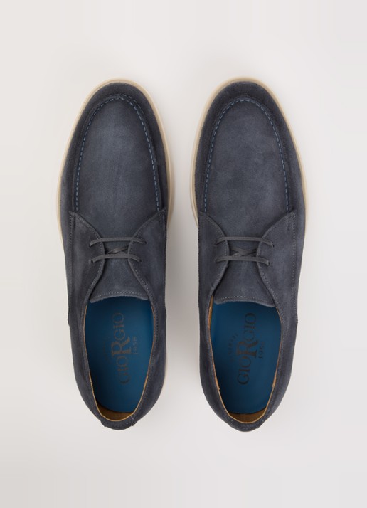 Giorgio Derby veterschoen van suède - detail 2 indigo