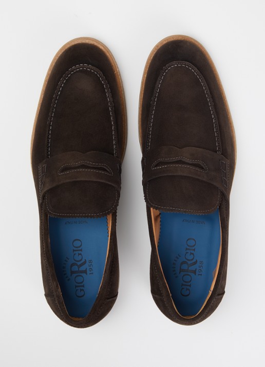 Giorgio Loafer van suède - detail 4 bruin