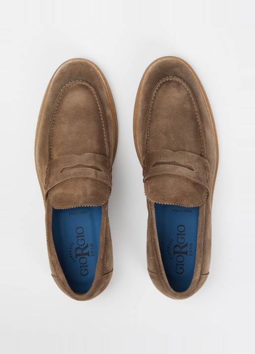 Giorgio Loafer van suède - detail 3 taupe