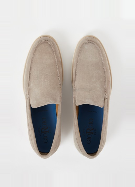 Giorgio Loafer van suéde - detail 5 zand
