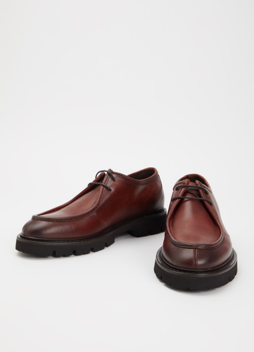 Giorgio Penny veterschoen van leer - detail roodbruin