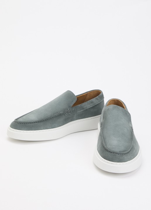 Giorgio Slip-on van suède - detail 3 zeegroen