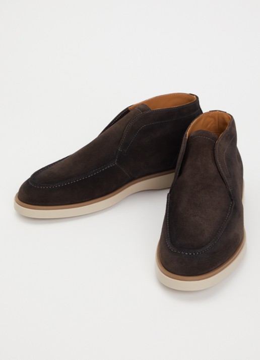 Giorgio Slip-on van suède - detail donkerbruin