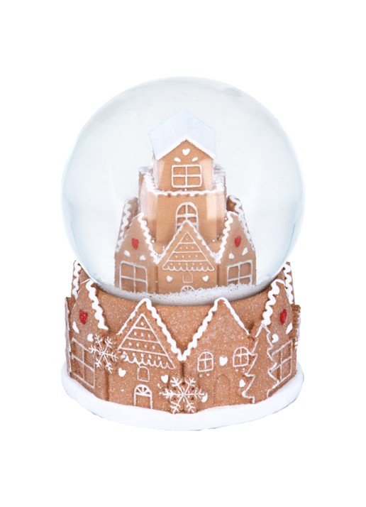 Gisela Graham Gingerbread Village Musical Sneeuwbol 13 cm