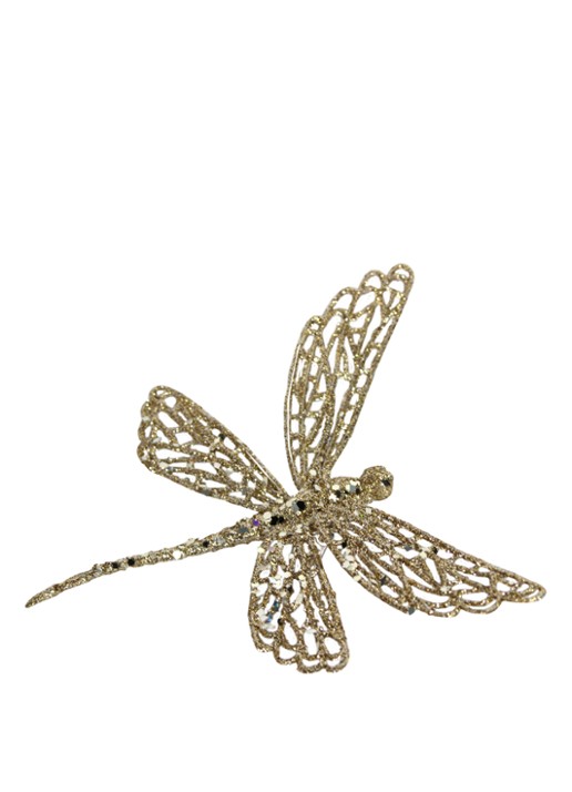 Gisela Graham Libelle kerstornament met clip 13,5 cm