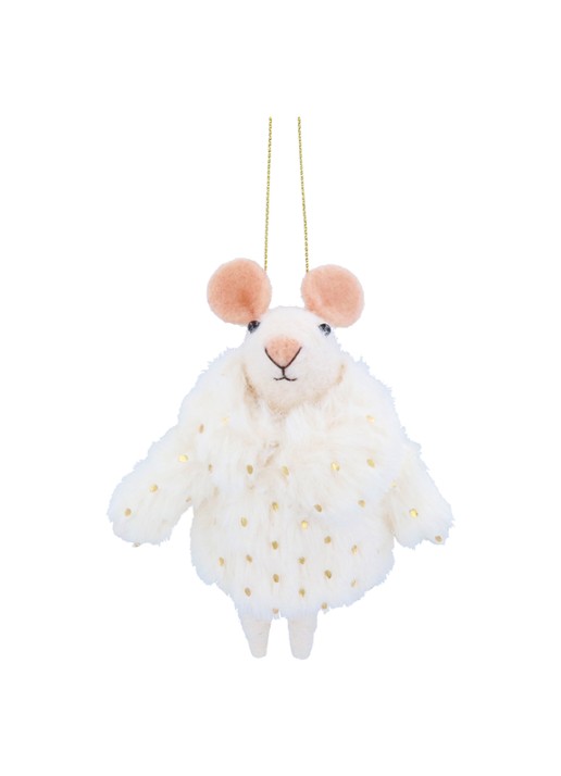 Gisela Graham Muis met Mantel kersthanger 13 cm