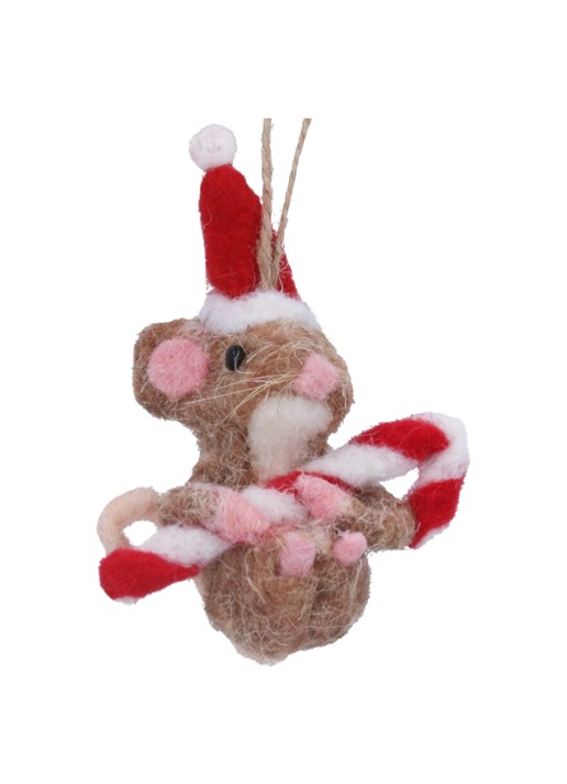 Gisela Graham Muis met Zuurstok kersthanger 10 cm