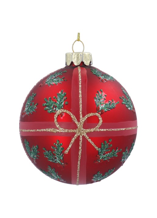 Gisela Graham Nostalgia Holly kerstbal 8 cm