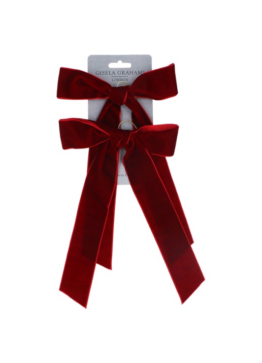 Gisela Graham Velvet Strik kersthanger 28 cm set van 2