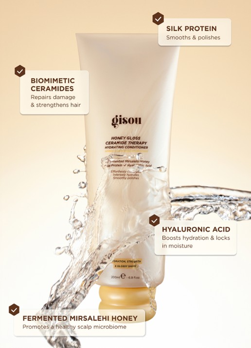 Gisou Honey Gloss Ceramide Therapy Hydrating Conditioner - conditioner - voorkant 7 undefined