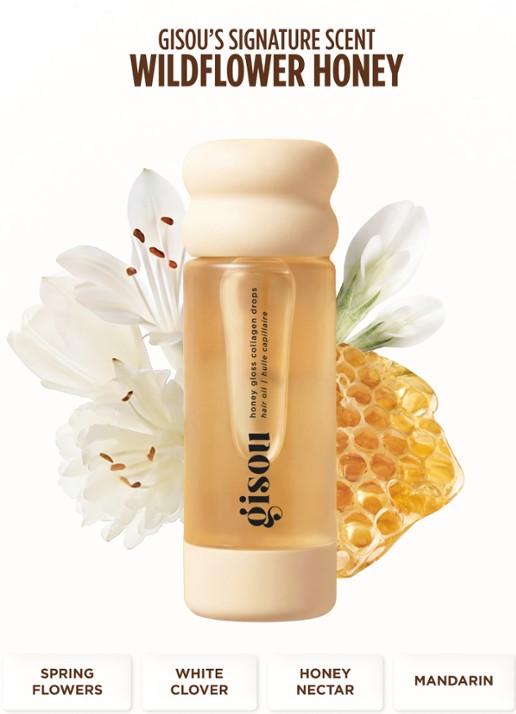Gisou Honey Gloss Collagen Drops Hair Oil - haarolie - voorkant 2 undefined