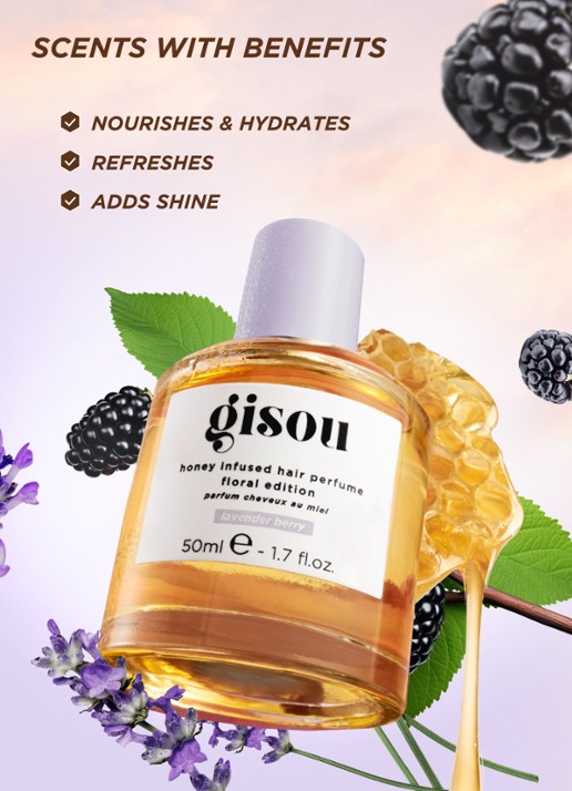 Gisou Honey Infused Hair Perfume - haarparfum - voorkant 6 lavender berry