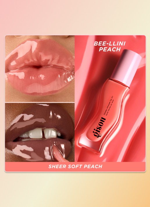 Gisou Honey Infused Lip Oil - lipolie - detail 2 beellini peach