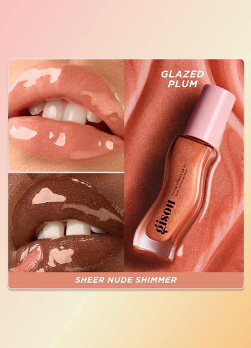 Gisou Honey Infused Lip Oil - lipolie - detail 2 glazed plum