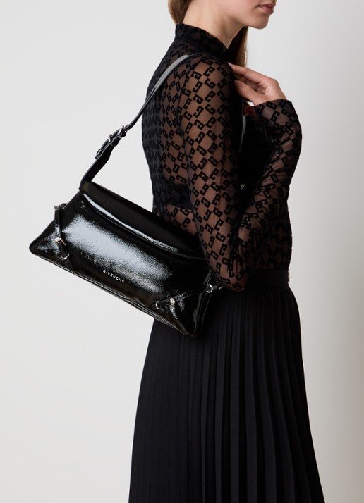 Givenchy 4G schoudertas van kalfsleer - voorkant 6 zwart