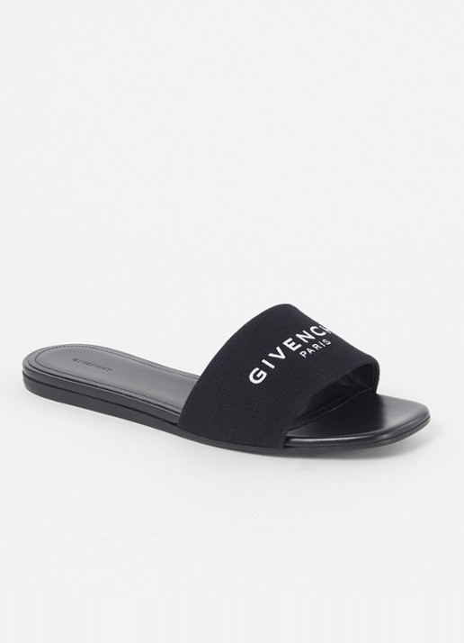 Givenchy 4G slipper van canvas met logo - voorkant zwart