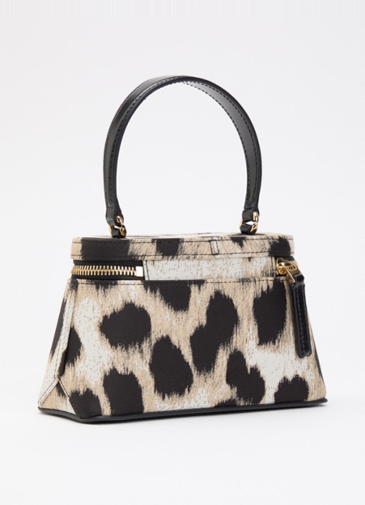 Givenchy Antigona handtas met panterprint en afneembare schouderriem - achterkant beige
