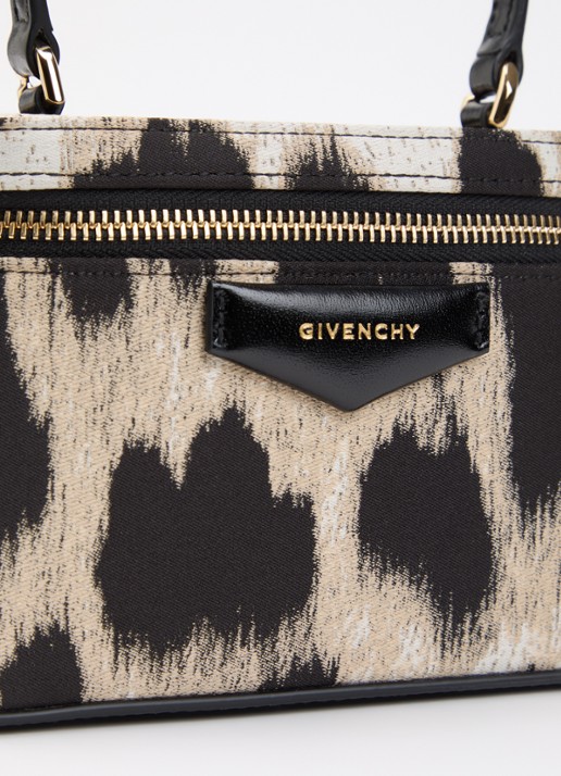 Givenchy Antigona handtas met panterprint en afneembare schouderriem - detail 4 beige