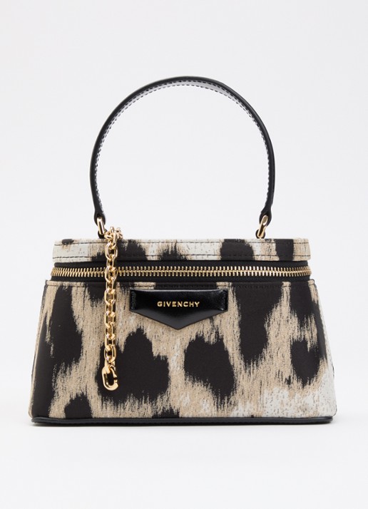 Givenchy Antigona handtas met panterprint en afneembare schouderriem - voorkant 6 beige
